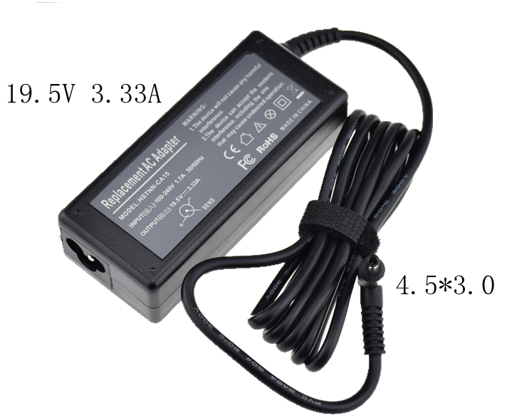Genuine HP 45W Laptop AC Adapter Charger – 19.5V 2.31A, 4.5*3.0mm Tip, Blue, With US Power Cord